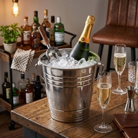 Glacière à vin isotherme 3L moderne en acier inoxydable à double paroi, rayée et ronde, pour camping, club, fête, bar, conserve la glace congelée plus longtemps