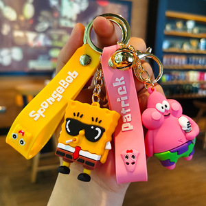 Llavero de Anime, Llavero de Goma de <span class=keywords><strong>Bob</strong></span> <span class=keywords><strong>Esponja</strong></span> con Estrella Grande, Accesorios para <span class=keywords><strong>Coche</strong></span> y Mochila, Pequeño Regalo Exquisito - Product Image 2