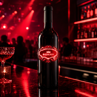 Étiquette de bouteille LED étanche personnalisée pour présentation en boîte de nuit, marque Longstargift Wholesale Spirits