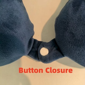 Hải quân màu xanh chuyến bay gối đính kèm Snap Dây đeo mềm có thể giặt Bìa Bộ nhớ bọt cho đầu cổ hỗ trợ cho máy bay ngủ - Product Image 5