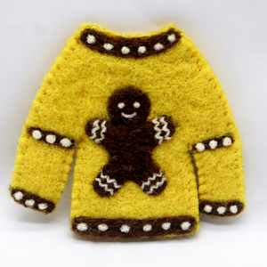 Handmade High Quality Durable Wool Felt <b>Mini</b> <b>Christmas</b> Sweater Ornament Gingerbread Man Design Eco-Friendly Holiday <b>Tree</b> Hanging - Product Image 1