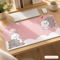 Alfombrilla de Ratón Rosa para Juegos, Grande, Antideslizante, Base de Goma Natural de 3 mm de Grosor, 80x30 cm, Extra Grande para Escritorio/Oficina/Hogar