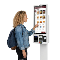 Kiosque de commande et de paiement en libre-service à écran tactile mural avec lecteur de code QR/POS, certification OEM CE FCC CCC pour restaurant