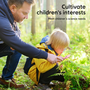 355-pembe yüksek kalite taşınabilir çocuk eğlenceli elektronik mikroskop takım 500X 8LED 2MP gerçek Mini çocuklar hediye dijital oyuncak mikroskop - Product Image 6