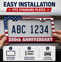 FENGYUNJIA Cadre de plaque d'immatriculation en alliage d'aluminium durable de norme américaine pour accessoires extérieurs automobiles Modèle MG-42