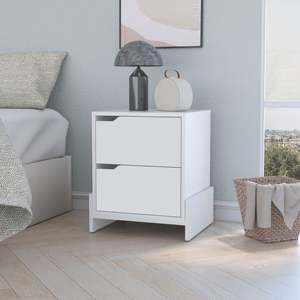 Ralston 2 <b>Drawer</b> Nightstand White Modern Bedroom <b>Storage</b> Unit - Product Image 1