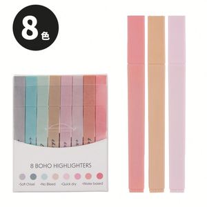 Factory OEM Custom Logo Highlighter Rectangular Marker Cheap Morandi Pastel <b>Multicolor</b> Multi Colored Highlighters <b>Pen</b> Set - Product Image 2