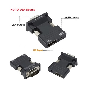 Convertisseur HD vers <span class=keywords><strong>VGA</strong></span> avec câble audio 3,5 mm pour <span class=keywords><strong>PS4</strong></span>/PC/ordinateur portable/téléviseur/moniteur/projecteur, adaptateur 1080P HD femelle vers <span class=keywords><strong>VGA</strong></span> mâle - Product Image 3