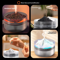 Diffuseur d'arômes volcanique 2L multifonctionnel, humidificateur à flamme, grande capacité et volume de brouillard élevé, diffuseur d'huiles essentielles
