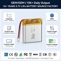 Pasokan Pabrik Asli Baterai Lipo 3.7V 1000mAh Bersertifikasi KC 803535 Sel Lithium Polymer Isi Ulang untuk Kecantikan Medis