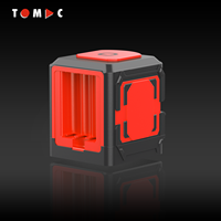Niveau laser vert TOMAC Mini 2 lignes, auto-nivelant, faisceau croisé, rechargeable Type-C et alimentation par piles AAA avec niveau à bulle supérieur, IP54