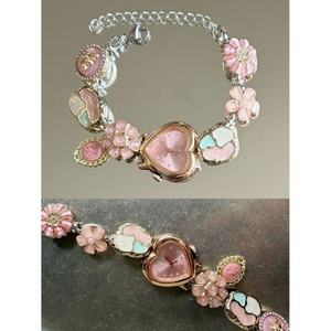 Reloj de Pulsera Acrílico con Dijes Coloridos, Estilo Retro, Tono Dorado, Cuarzo, Ecológico, para Mujer, Uso Diario, Regalo, Joyería - Product Image 6