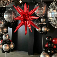 Ballons en aluminium en forme d'étoile radiante de 27 pouces, style disco, pour décoration de fête d'anniversaire, accessoires de décoration, prix d'usine