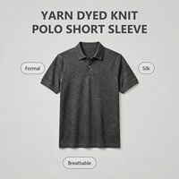 Polo homme en maille teinte en fil de qualité supérieure, coupe classique, respirant, à manches courtes, avec logo personnalisé