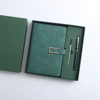 Carnet portable A5 en cuir PU de luxe et ensemble stylo écologiques avec logo personnalisable pour cadeaux d'entreprise. Cadeau d'affaires.