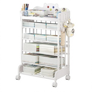 Étagère rotative à cinq niveaux en fer, meuble de <span class=keywords><strong>rangement</strong></span> mural pour <span class=keywords><strong>salon</strong></span>, jouets et livres illustrés - Product Image 1
