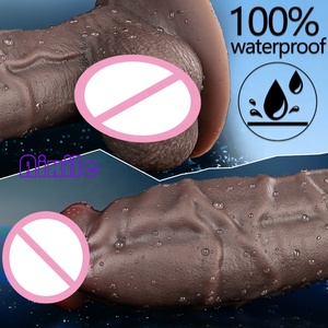 Dildo avec grande ventouse, Dildos <span class=keywords><strong>en</strong></span> silicone à double densité pour le plaisir vaginal et anal, Jouets sexuels massifs pour adultes pour hommes, femmes et gays - Product Image 2
