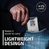 Porte-cartes d'identité minimaliste en aluminium RFID personnalisé avec pince à billets pour employés d'entreprise