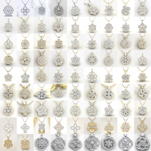 <span class=keywords><strong>Elisa</strong></span>'s Wholesale Exclusive Flower Pendant Necklace in White Yellow Gold 925 Silver Showcases Iced Out VVS Diamond Moissanite - Product Image 2