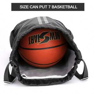 Sac de rangement à cordon personnalisé avec logo Sac de basket-ball avec séparation sèche et humide pliable Compartiment à chaussures Sac à balles - Product Image 5