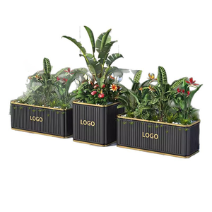 Bacs à fleurs artificielles <span class=keywords><strong>biodégradables</strong></span> modernes en acier inoxydable pour extérieur, jardin, collectivité, bureau, place publique - Product Image 5