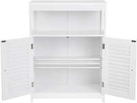 Armoire de rangement moderne en MDF blanc pour salon et chambre à coucher avec porte shaker, 2 tiroirs et 2 compartiments, meubles de salon