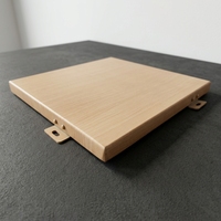 Panneau mural en aluminium massif avec revêtement PVDF à grain de bois moderne, taille personnalisée pour la façade des bâtiments de villas et d'hôtels