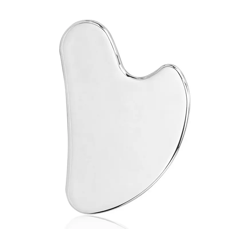 Herramienta de masaje de raspado de metal Guasha para cara cuello en forma de corazón Acero inoxidable Gua Sha