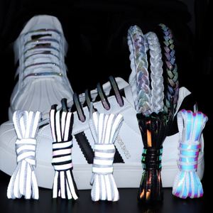 Lacets de chaussures en polyester colorés phosphorescents en gros, lacets de baskets lumineux, lacets de chaussures fluorescents tendance - Product Image 1
