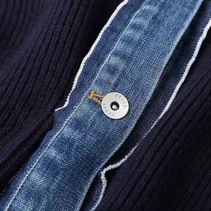 Produttore di maglieria con collo a Polo <span class=keywords><strong>blu</strong></span> <span class=keywords><strong>scuro</strong></span> personalizzato con giunzione monopetto coreano lavorato a maglia da donna <span class=keywords><strong>Cardigan</strong></span> con maglioni personalizzati - Product Image 6