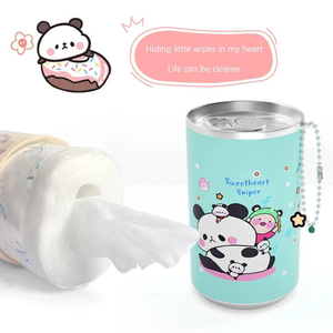 Lingettes humides pour bébé en mini-boîte, jetables, portables, à l'aloe vera, design mignon, pour les voyages, fabriquées en Chine - Product Image 2