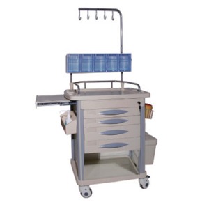 Chariot d'urgence hospitalier multifonctionnel Chariot médical à poignée en alliage d'aluminium Chariot d'allaitement en plastique ABS pour centre d'urgence - Product Image 4