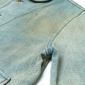 Veste en jean streetwear de luxe sur mesure, lourde, délavée, pour hommes - Product Image 6