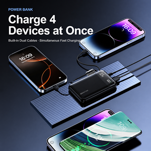 Mini Power Bank 10000mAh Slim Power Banks Carga rápida Powerbank portátil Carga rápida PD 20W con pantalla LED <span class=keywords><strong>Cable</strong></span> incorporado - Product Image 2