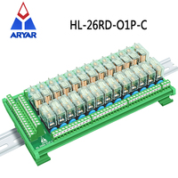 Module de relais G2R-1-E à 26 canaux Montage sur rail DIN AC/DC 12V 24V Contrôle 26 DPDT 16Amp Module d'interface de relais de puissance enfichable.