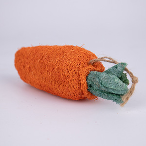 Zenidoo Z07 Jouet à mâcher naturel en loofah et carotte, style dessin animé, résistant à l'usure, pour le nettoyage des dents et la mastication, efficace pour le nettoyage dentaire - Product Image 1