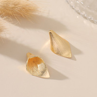 Zhongxing – perles d'espacement en forme de pétale en feuille d'or véritable plaqué en laiton, accessoires de bijoux faits à la main, matériel de bricolage, vente en gros