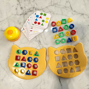Juego de emparejamiento de formas para niños mayores de 3 años, juguete educativo con formas geométricas coloridas y tarjetas para aprender y jugar - Product Image 4
