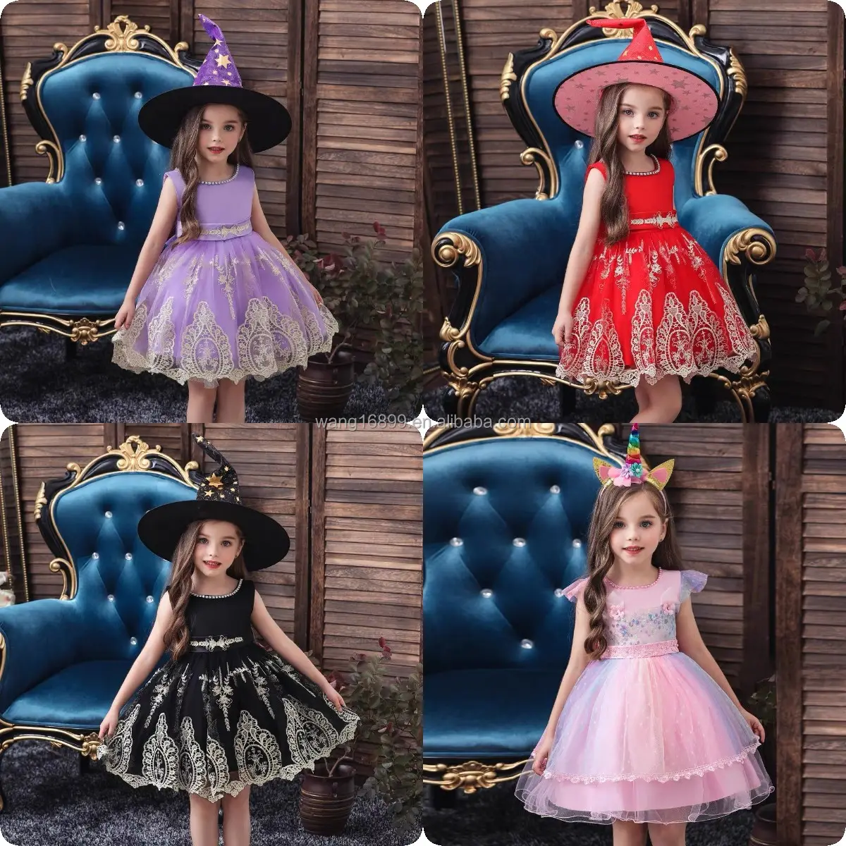 2024 New Kids Baby Star Sequin Mesh Princess Party Girls Dress Children Pink Dresses