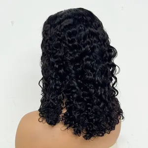 Perruques <span class=keywords><strong>de</strong></span> <span class=keywords><strong>cheveux</strong></span> humains <span class=keywords><strong>bouclés</strong></span> crépus 1B, perruques à fermeture en dentelle 4x4 pour femmes, pré-épilées avec <span class=keywords><strong>cheveux</strong></span> <span class=keywords><strong>de</strong></span> bébé, perruque bob bouclée Jerry vierge birmane - Product Image 4