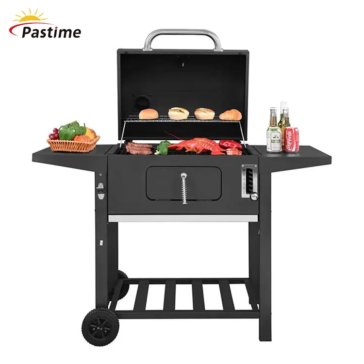 Nieuw Alles Ontwerp Houtskool Trolley Bbq Grills Heavy Duty Rooster In Hoogte Verstelbare Bbq Oven Zijplank Barbecue Grills & Rook