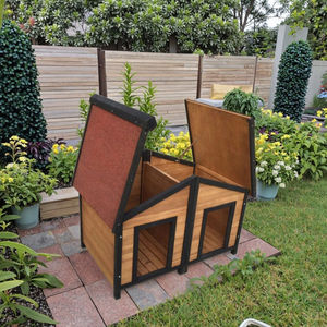 SDD012 모던 럭셔리 레드 루프 야외 개집 (소형 및 중형견용) 친환경 패션 디자인 애견 하우스 - Product Image 4