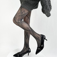 Collants opaques ajourés, bas de base fins, tricotés, colorés, style résille, pour l'été et l'hiver