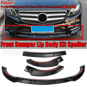 Lame de pare-chocs avant, séparateur de pare-chocs, kit carrosserie et protection pour Mercedes-Benz Classe E W213 E200 E300 E320 2017-2019 Version Sport - Product Image 1