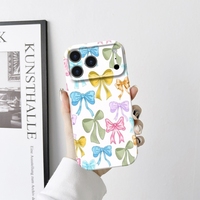 Coque de téléphone rigide brillante avec nœud mignon pour iPhone 17 Air 16 15 14 13 12 11 Pro Max 7 Plus 16e – Prise en charge de la personnalisation