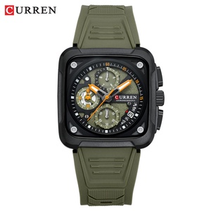 CURREN 8461 Business Quartz <b>Watch</b> for Men Original Chronograph Silica Gel Wristwatch Waterproof Luminous Calednar Luxury Man - Product Image 1
