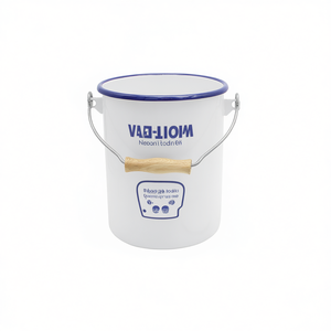 Husum Waste <b>Bin</b> White With Blue Rim And <b>Lid</b> 10L Capacity For Kitchen Use - Product Image 2