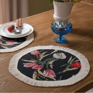 Sets de table floraux tissés naturels minimalistes d'été Anne's Wholesale pour table à manger - Product Image 6