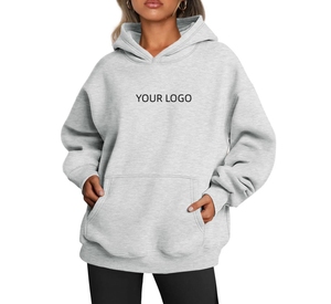 Sweatshirts à capuche personnalisés pour femmes Pulls en molleton surdimensionnés Printemps Coton épais Rose Gris Premium Hoodies Sweets Ladies - Product Image 1