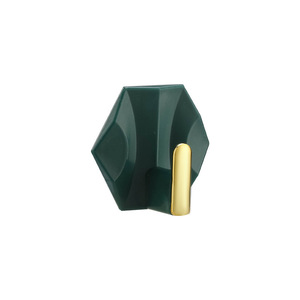 Modern Adhesive Hook Green Hexagon Shape Strong Grip For Bathroom Towel Key Storage No Drill Installation - Product Image 1